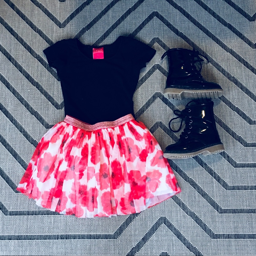 Red Poppies TuTu Skirt